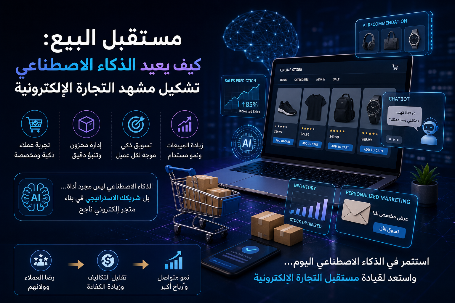 مستقبل البيع: كيف يعيد الذكاء الاصطناعي تشكيل مشهد التجارة الإلكترونية