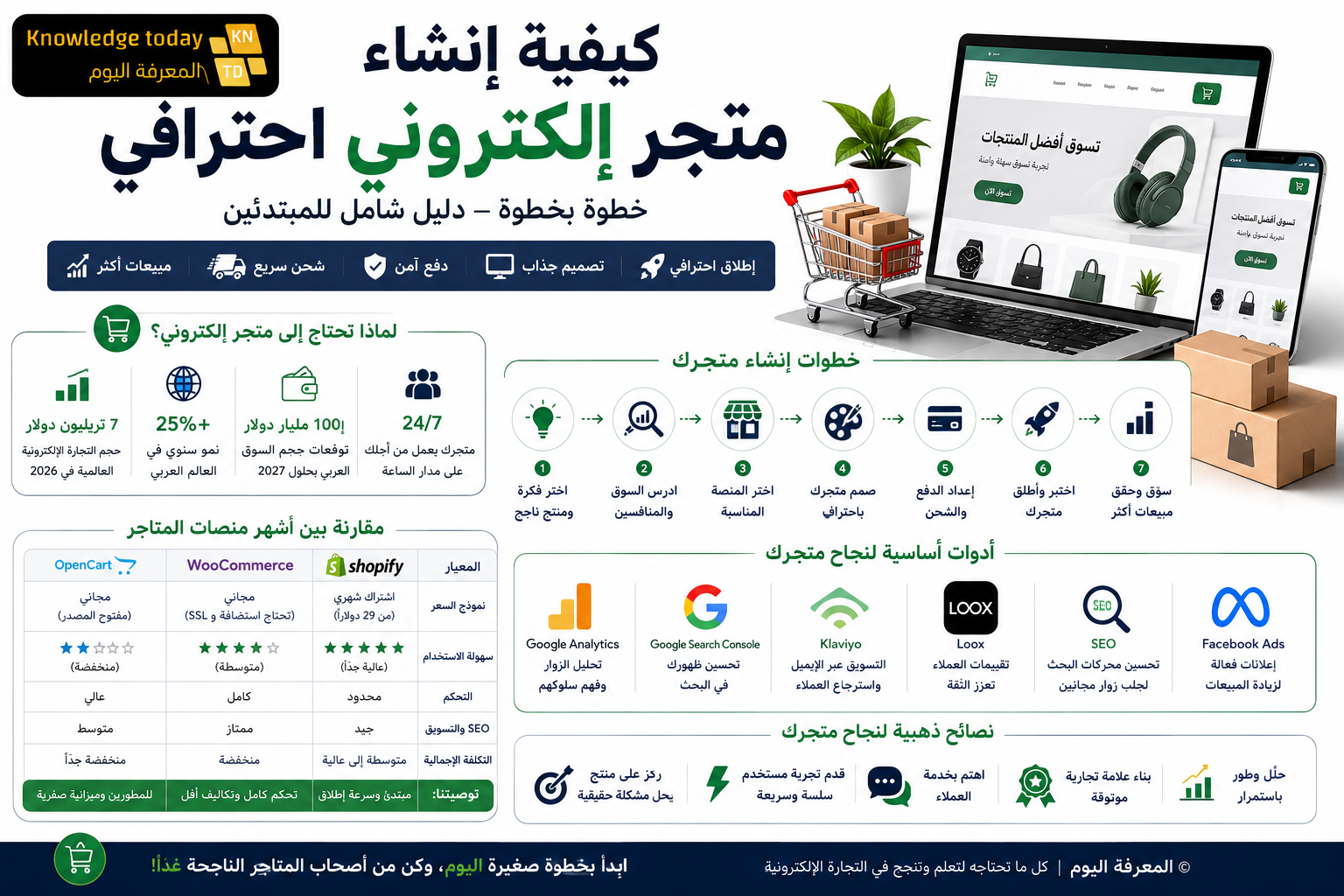 كيفية إنشاء متجر إلكتروني احترافي خطوة بخطوة – دليل شامل للمبتدئين